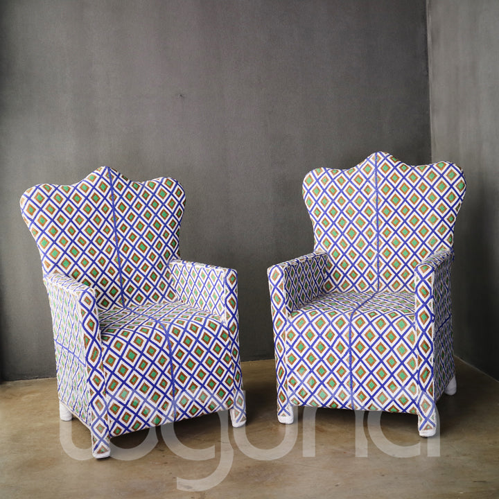 YORUBA ARMCHAIR (NIGERIA) 63L 63W 94H BEADED 1/2 SP