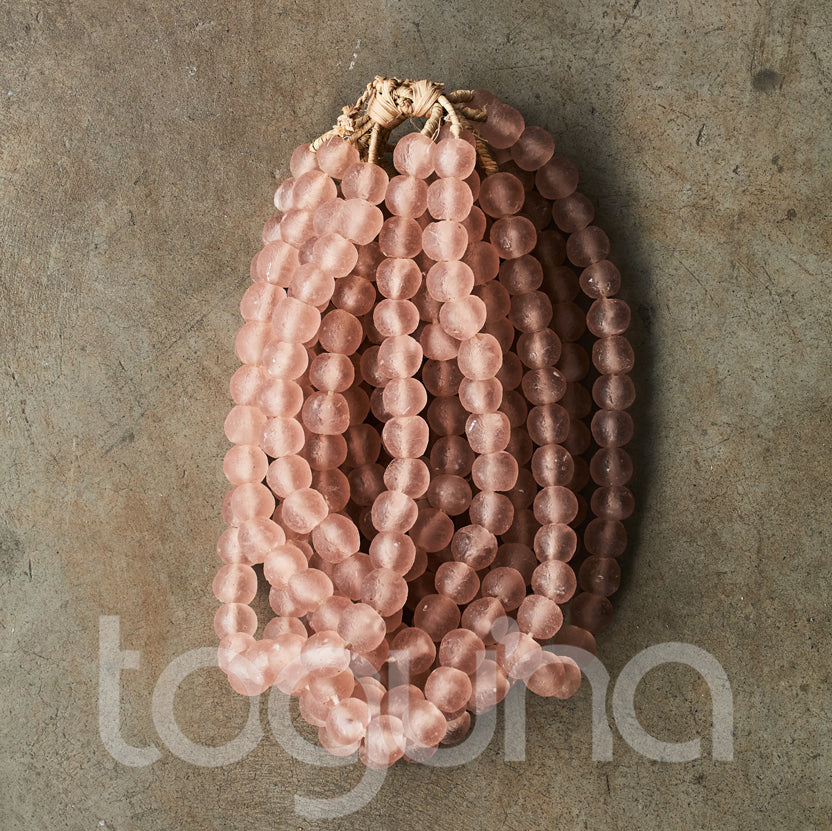 RECYCLED GLASS BEAD (GHANA) LRG PKT AQUA