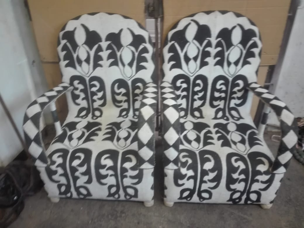 YORUBA ARMCHAIR (NIGERIA) 63L 63W 94H BEADED 1/2