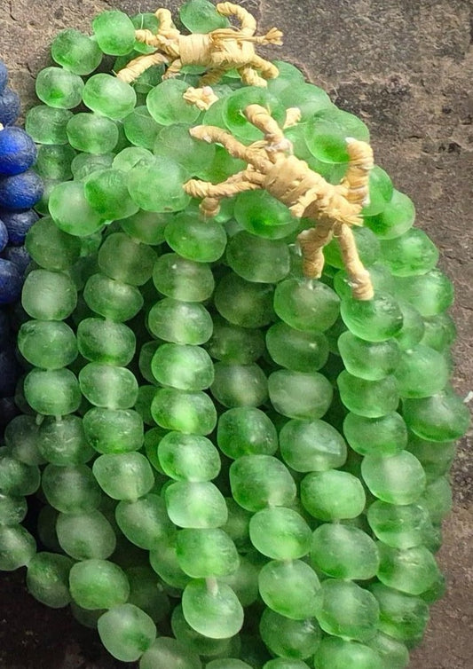 RECYCLED GLASS BEAD (GHANA) XL MOTTLED