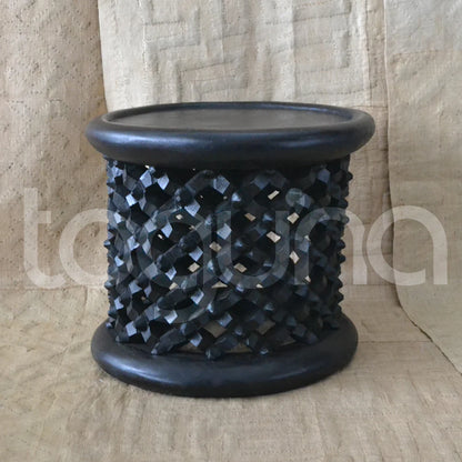 BAMILEKE STOOL/SIDE-TABLE (CAMEROON) 40D 40H DARK