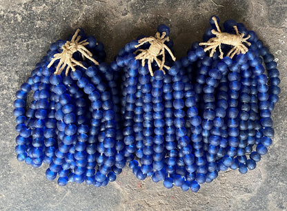 RECYCLED GLASS BEAD (GHANA) LRG BLUE
