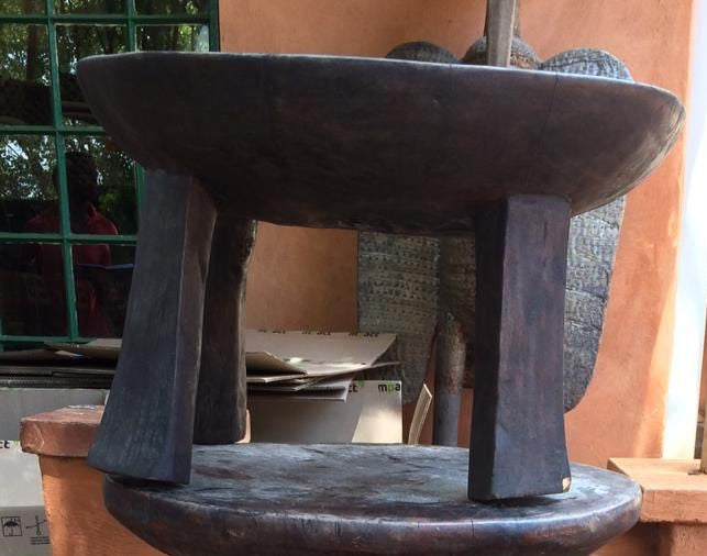 STOOL/SIDE-TABLE (NIGERIA) 60L 50W 36H DARK