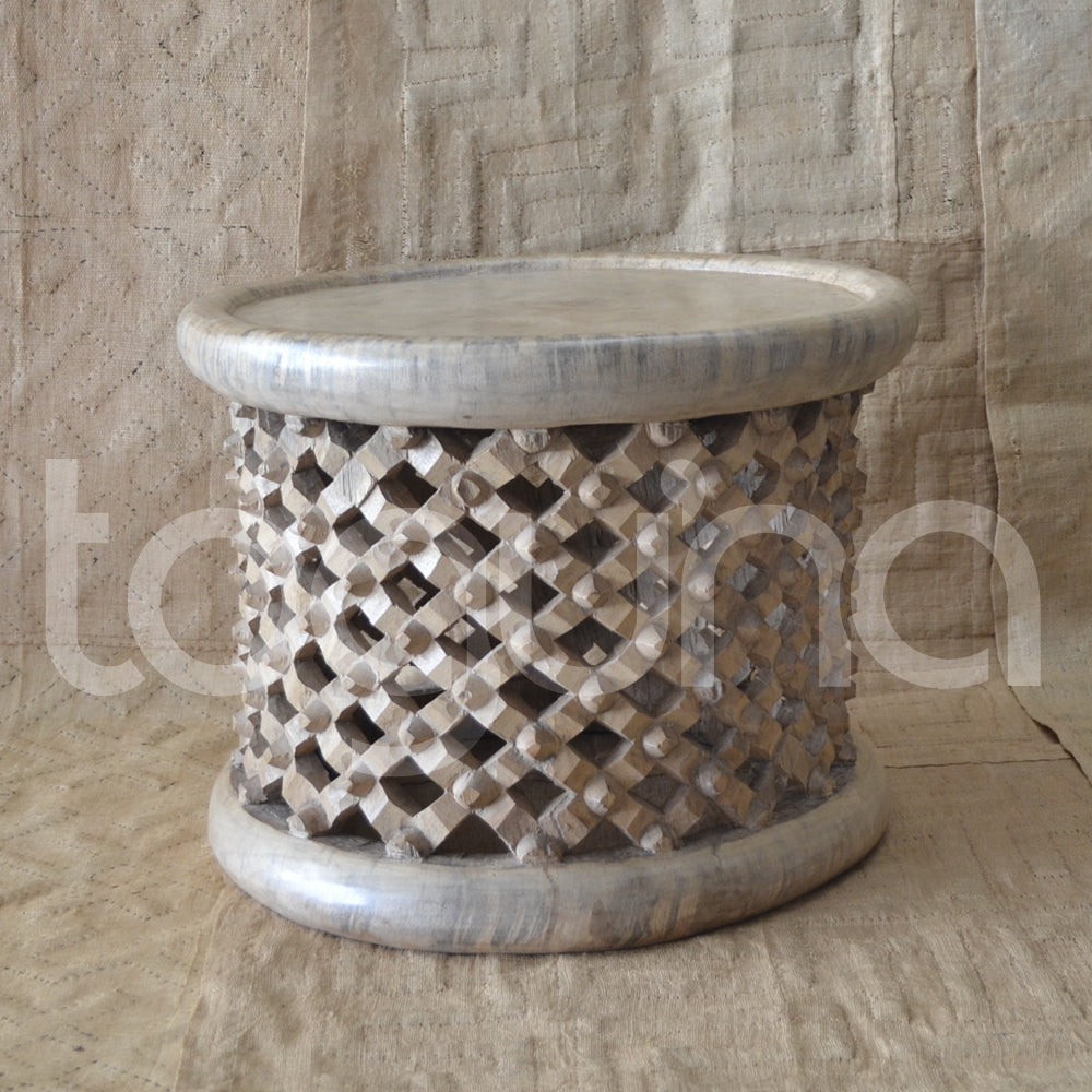 BAMILEKE STOOL/SIDE-TABLE (CAMEROON) 55D 43H NATURAL