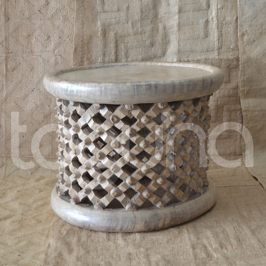 BAMILEKE STOOL/SIDE-TABLE (CAMEROON) 55D 43H NATURAL