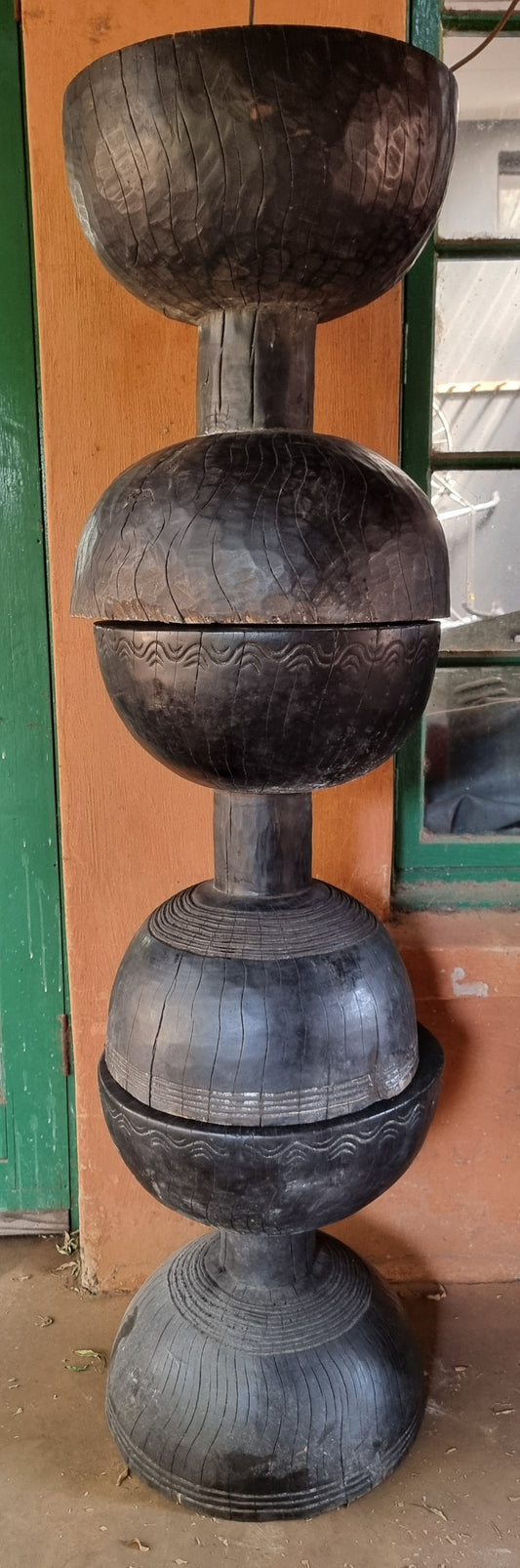 STOOL/SIDE-TABLE (CAMEROON) 40D 52H