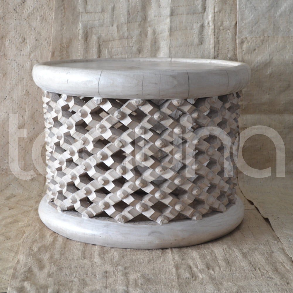 BAMILEKE STOOL/SIDE-TABLE (CAMEROON) 60D 43H NATURAL