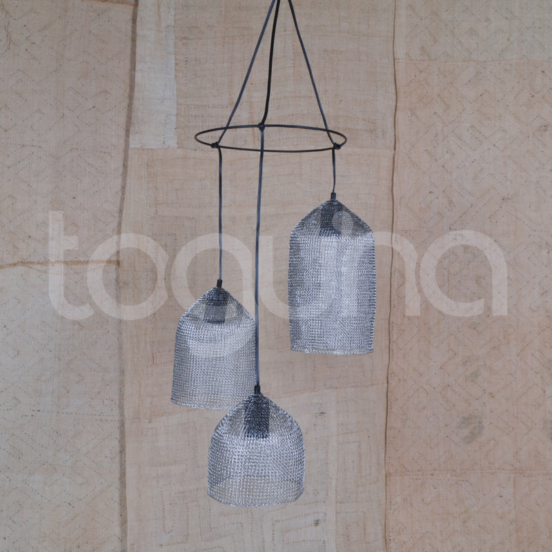 WOVEN WIRE CHANDELIER (INDONESIA) 3 DROP