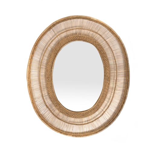 MIRROR FRAME WOVEN (MALAWI) OVAL 80D 95H NAT
