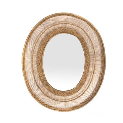MIRROR FRAME WOVEN (MALAWI) OVAL 80D 95H NAT