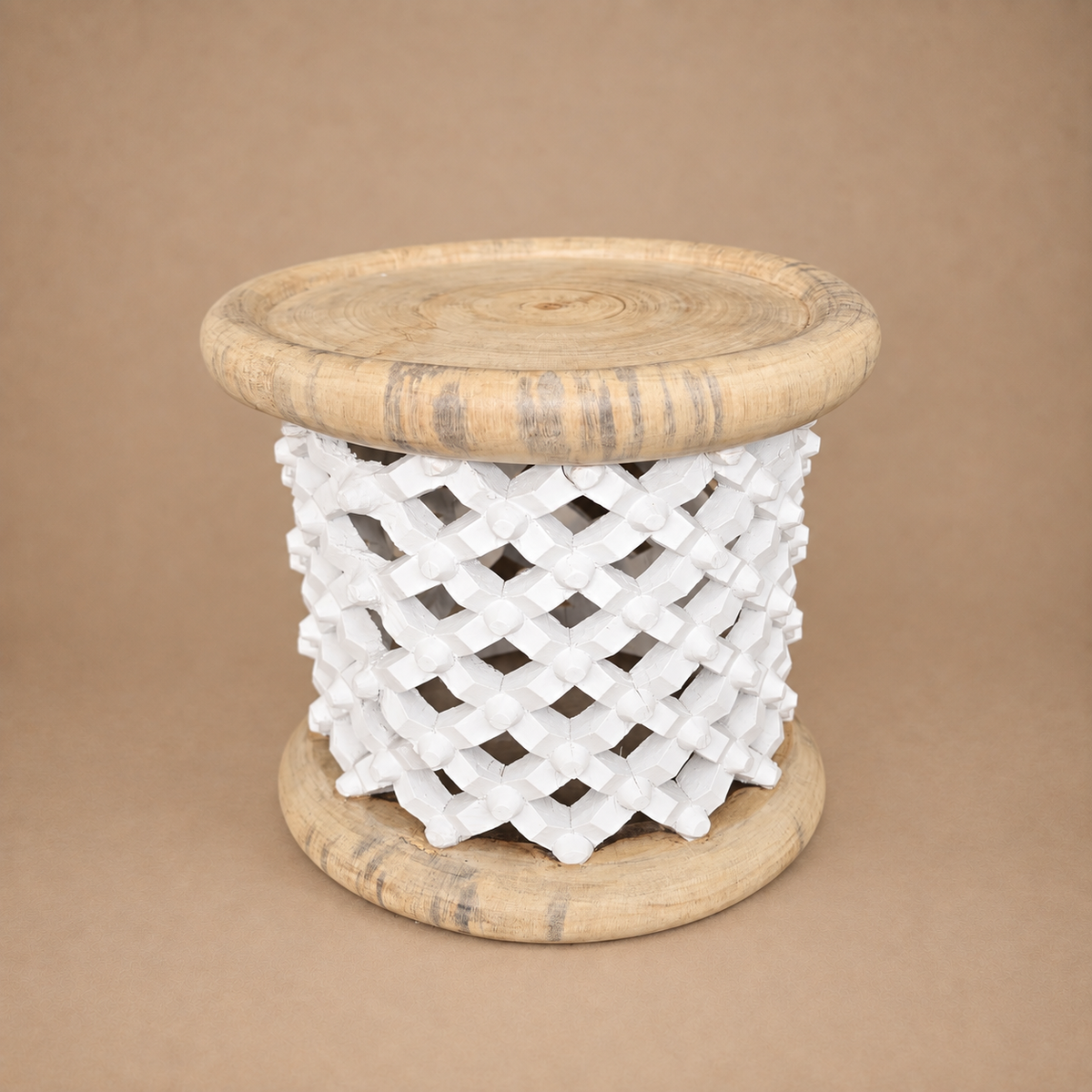 BAMILEKE STOOL/SIDE-TABLE (CAMEROON) 50D 43H CUSTOM