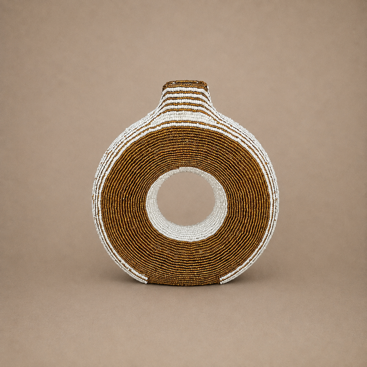 DONUT VASE (SOUTH AFRICA) BEADED SML BOXED