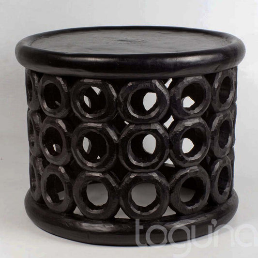 STOOL/SIDE-TABLE (CAMEROON) 60D 43H DARK