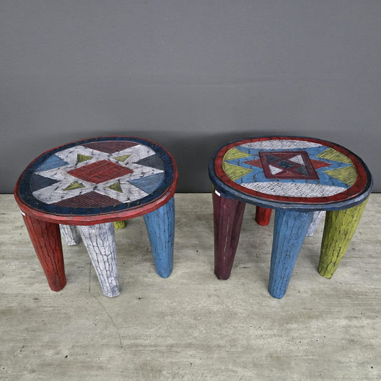 NUPE STOOL/SIDE-TABLE (NIGERIA) SML COLOUR