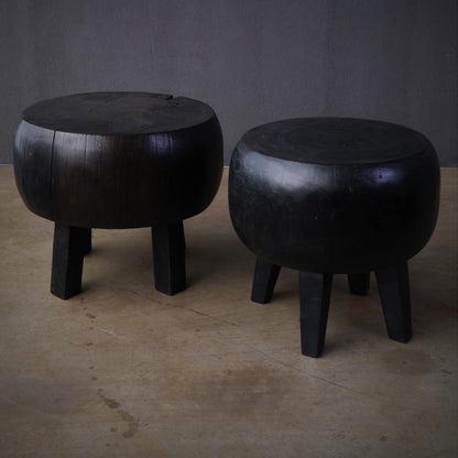 BALINESE SIDE-TABLE (INDONESIA) DONUT 55L 55W 45H BLK