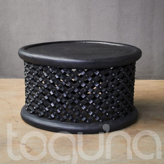 BAMILEKE STOOL/SIDE-TABLE (CAMEROON) 99D 43H DARK