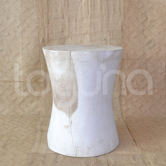 BALINESE SIDE-TABLE (INDONESIA) BOBBIN 45L 45W 55H WHTW