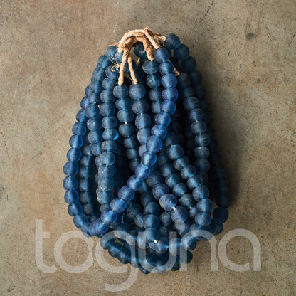 RECYCLED GLASS BEAD (GHANA) LRG PKT AQUA