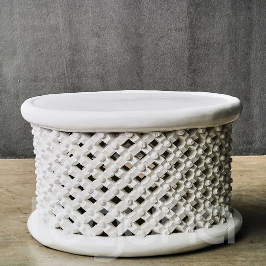 BAMILEKE STOOL/SIDE-TABLE (CAMEROON) 80D 43H CUSTOM