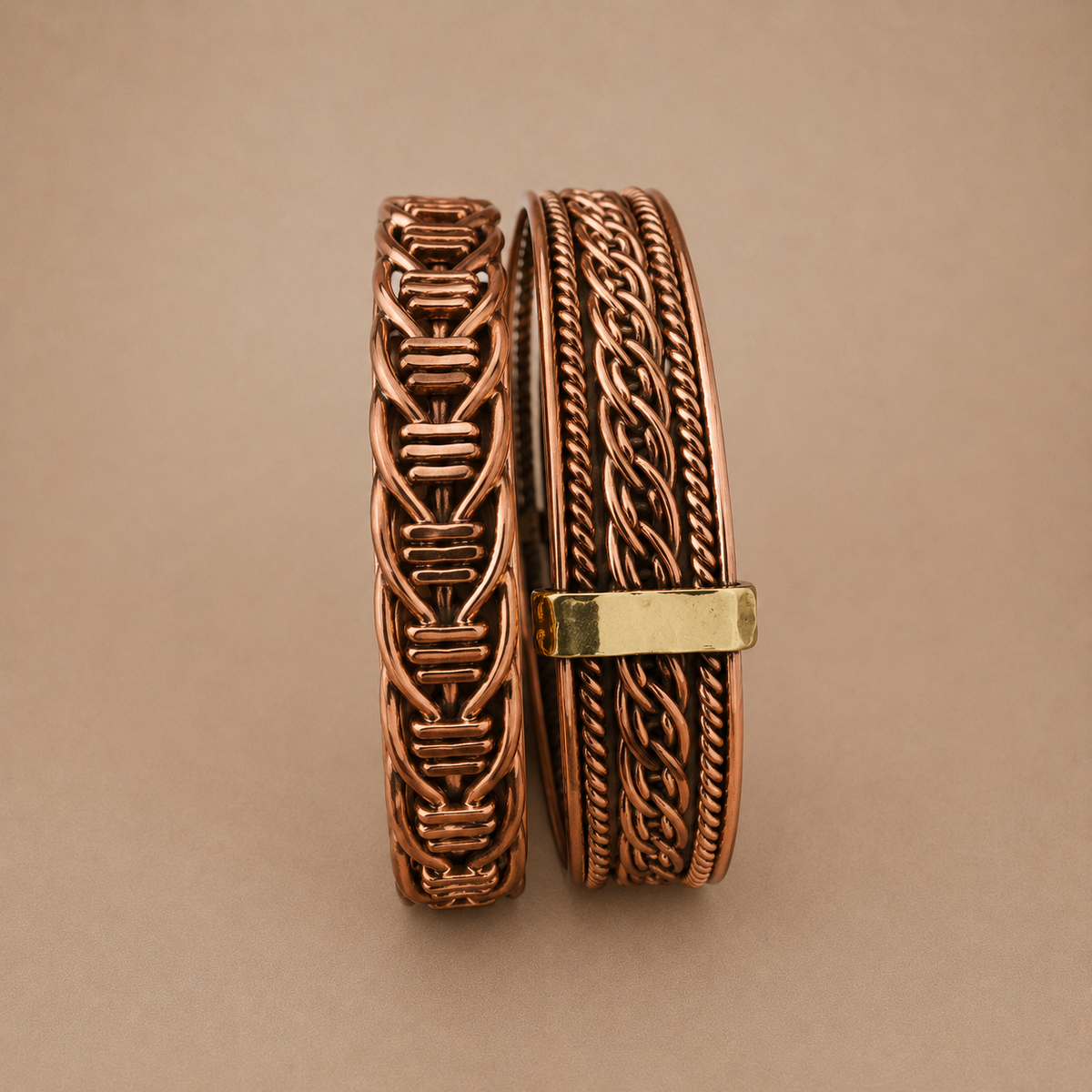 BANGLE WOVEN WIRE (KENYA) COPP 'BANKROLL'