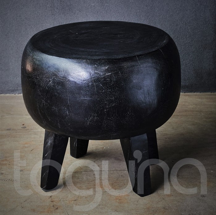 BALINESE SIDE-TABLE (INDONESIA) DONUT 48L 48W 50H BLK
