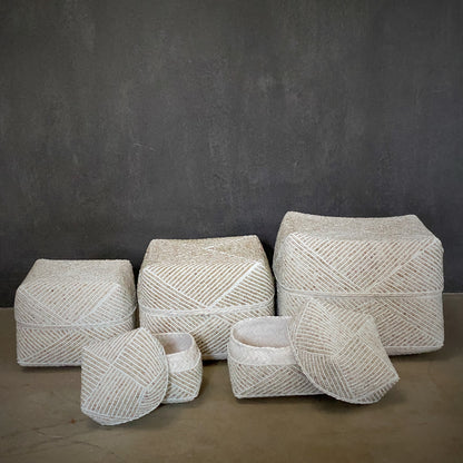 BEADED BOX (INDONESIA) SET 3 20L 20W 17H ASST