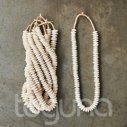 BONE BEAD (KENYA) DSK WHT