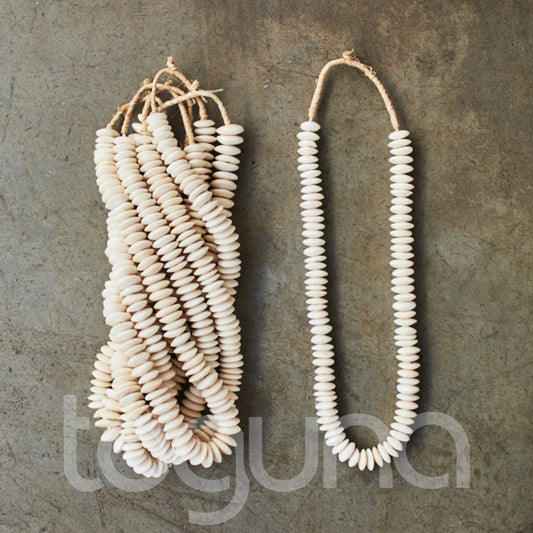 BONE BEAD (KENYA) DSK WHT