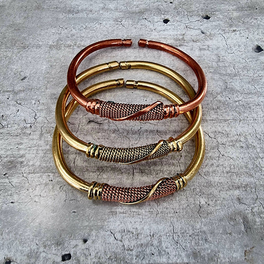 BANGLE WOVEN WIRE (KENYA) COPP/BRS