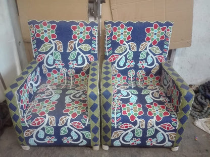YORUBA ARMCHAIR (NIGERIA) 63L 63W 94H BEADED 1/2