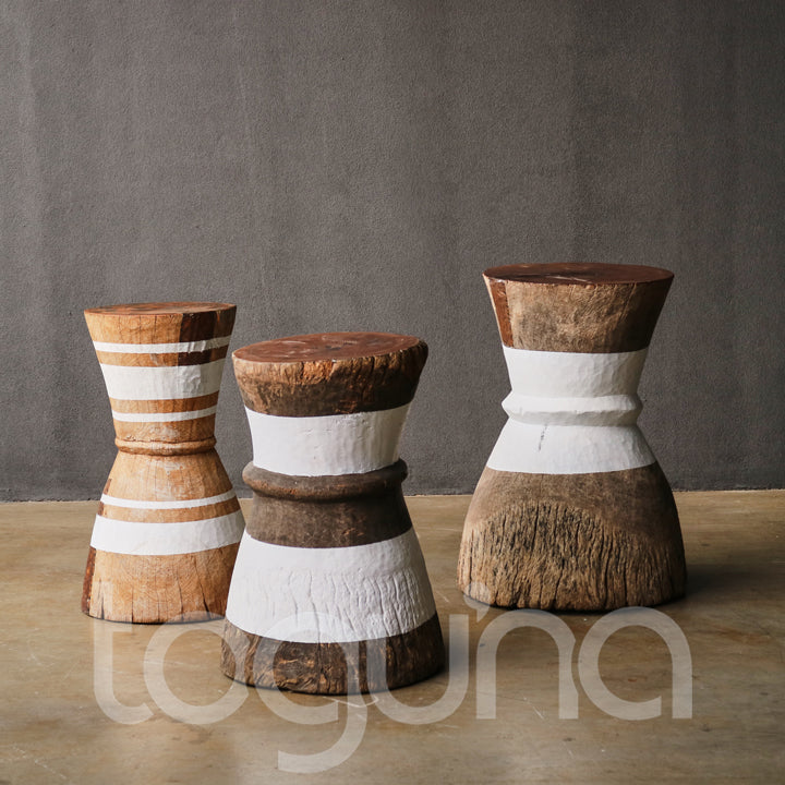 TONGA GRAIN MORTAR/SIDE-TABLE (ZIMBABWE) 31D 62H CUSTOM