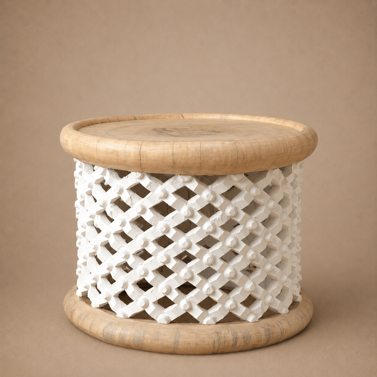 BAMILEKE STOOL/SIDE-TABLE (CAMEROON) 60D 43H CUSTOM