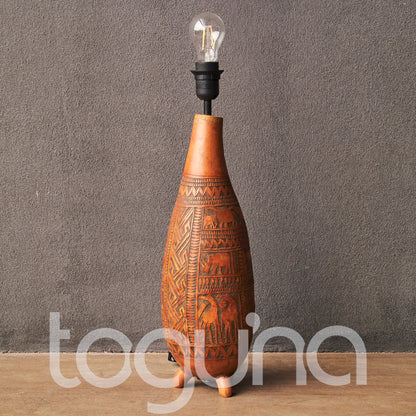 ENGRAVED CALABASH LAMP PAIR R