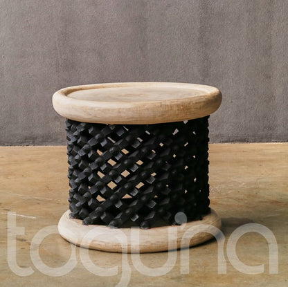 BAMILEKE STOOL/SIDE-TABLE (CAMEROON) 45D 43H CUSTOM