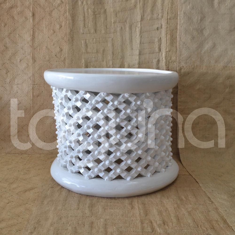 BAMILEKE STOOL/SIDE-TABLE (CAMEROON) 60D 43H NATURAL