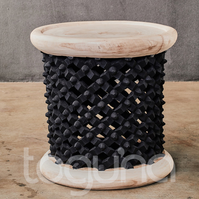 BAMILEKE STOOL/SIDE-TABLE (CAMEROON) 50D 50H CUSTOM