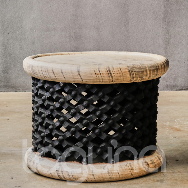 BAMILEKE STOOL/SIDE-TABLE (CAMEROON) 60D 43H CUSTOM