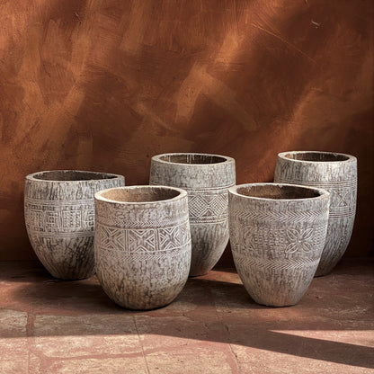 ENGRAVED VESSEL (INDONESIA) COCONUT 50L 50W 60H WHTW
